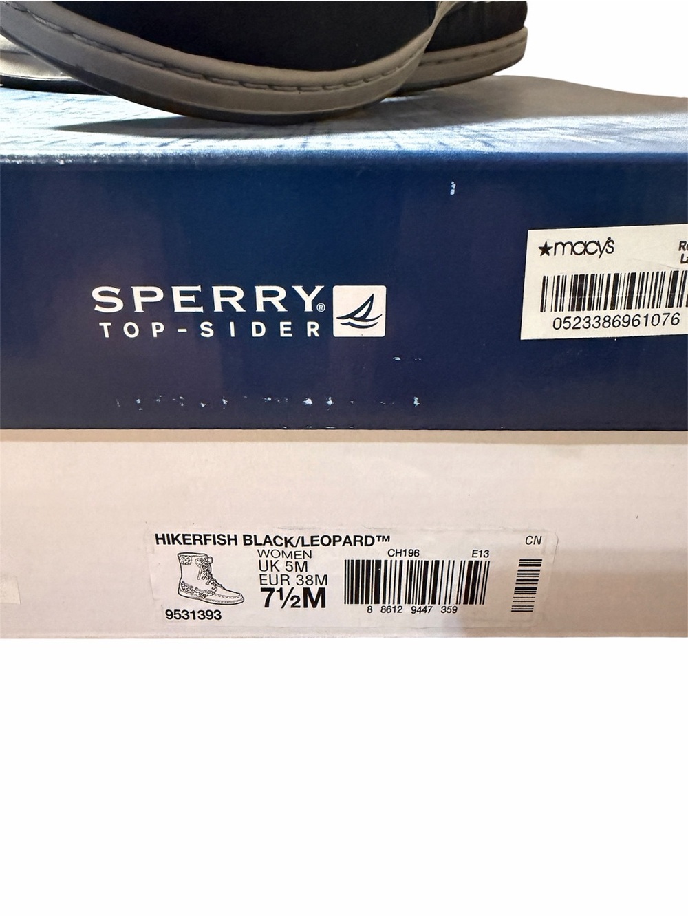 Sperry Black Lace-Up Hikerfish Ankle Boots with Leopard Accents - Picture 3 of 10